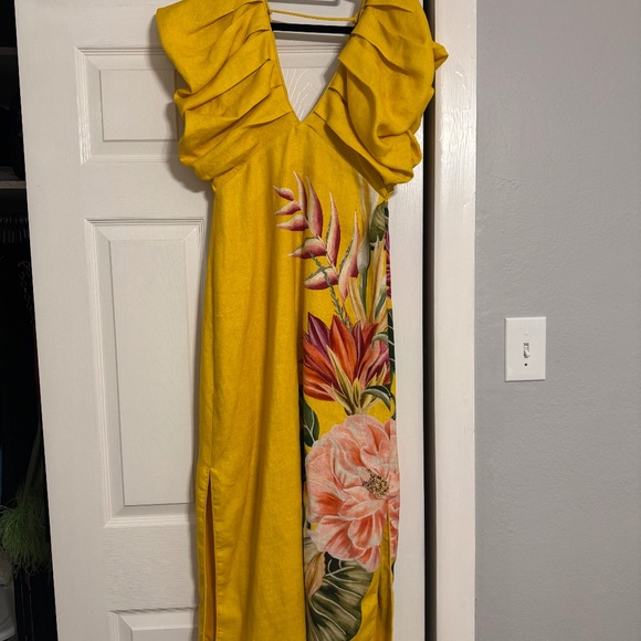 NWOT- Farm Rio Spring Awakening Midi Dress - Picture 3 of 4